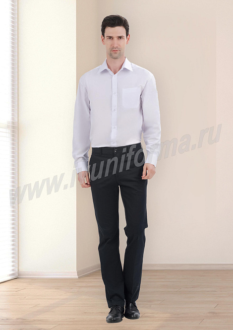 Рубашка мужская белая "Алвис" (длинный рукав)