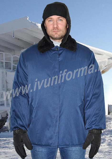 Куртка зимняя ватная "Фуфайка" (синяя)